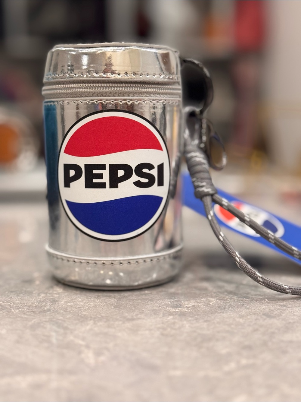 Pepsi Silver Metallic Logo Bag Charm